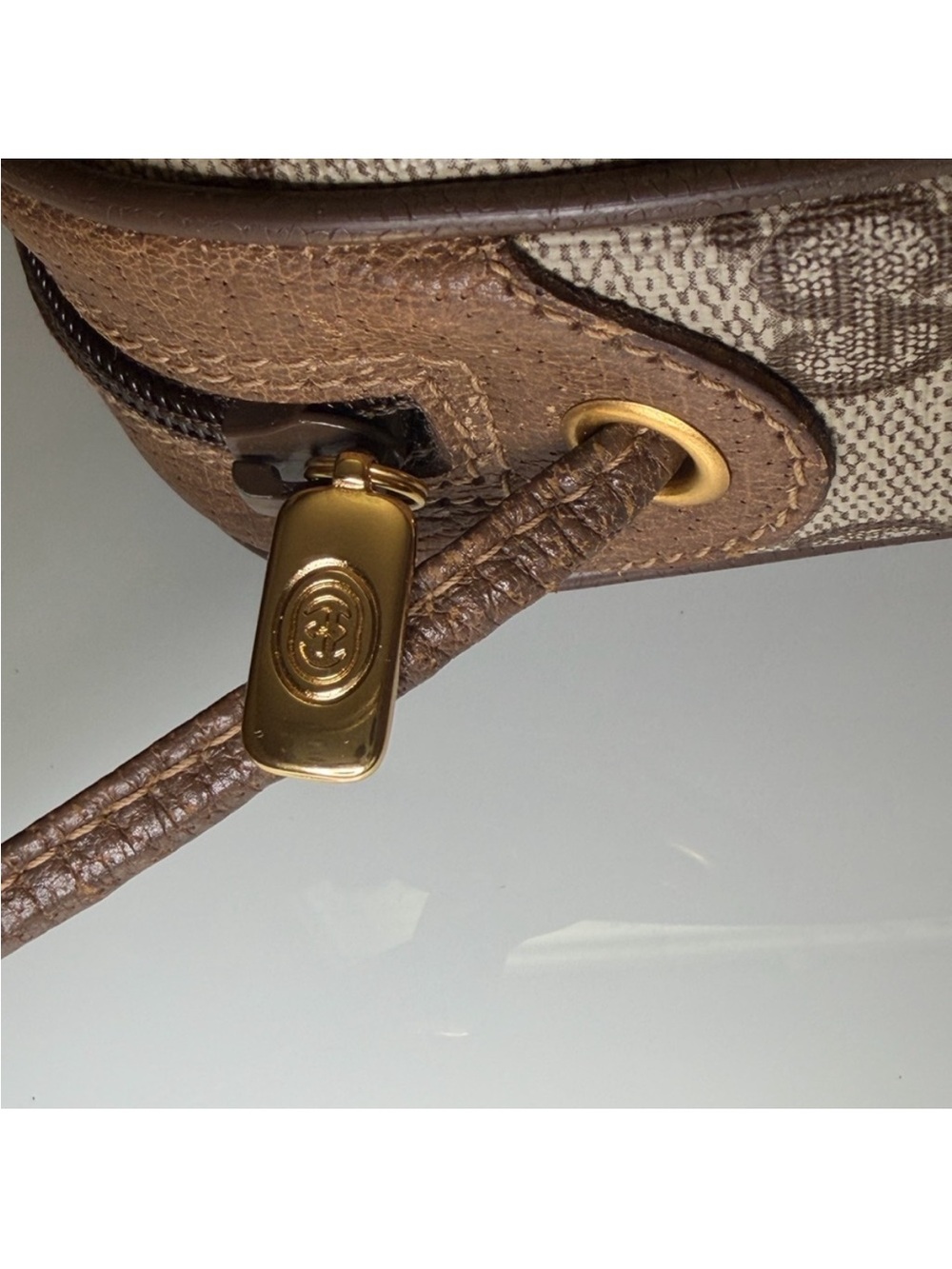 Vintage Gucci Web Crossbody Bag GG Coated Canvas Small with COA - Picture 9 of 15